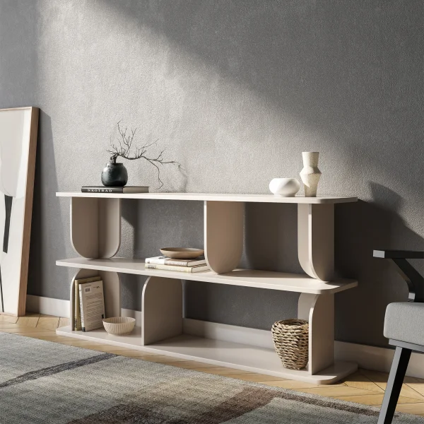 Libreria 160x78h cm moderna soggiorno cashmere Bukly