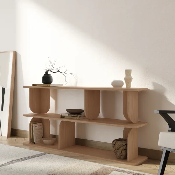 Libreria 160x78h cm moderna soggiorno rovere Bukly
