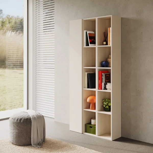 Libreria moderna 84x186h cm 1 anta beige Sunset