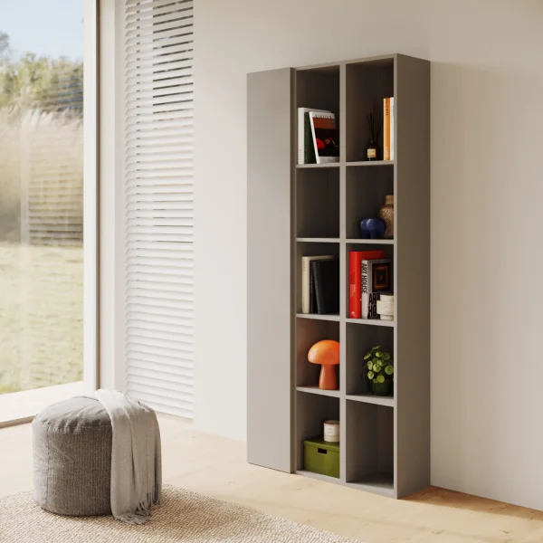 Libreria moderna 84x186h cm 1 anta grigio scuro Sunset