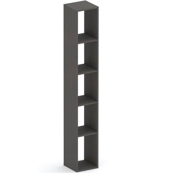 Libreria moderna 84x186h cm 2 ante bianco lucido ossido nero Sunset
