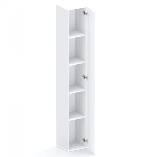 Libreria moderna 84x186h cm 2 ante bianco lucido rovere chiaro Sunset