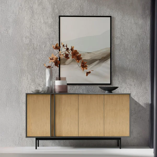 Madia 163x87 cm 4 ante antracite rovere Essenzia