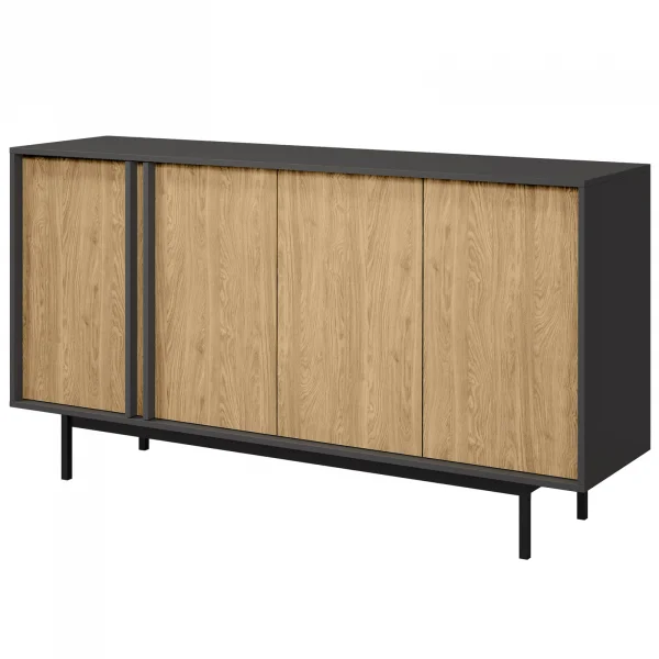 Madia 163x87 cm 4 ante antracite rovere Essenzia