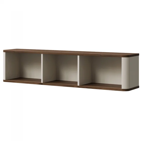 Mensola 130x30 cm 3 vani a giorno beige cashmere noce Arden