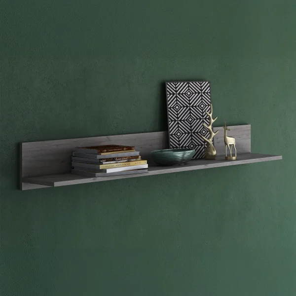 Mensola da parete 215x18h cm soggiorno rovere grigio Islen