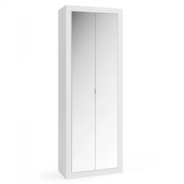 Mobile bagno 70x195h cm 2 ante con specchio bianco lucido Turny
