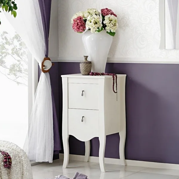 Mobile bagno classico 45cm 2 cassetti bianco Brigit