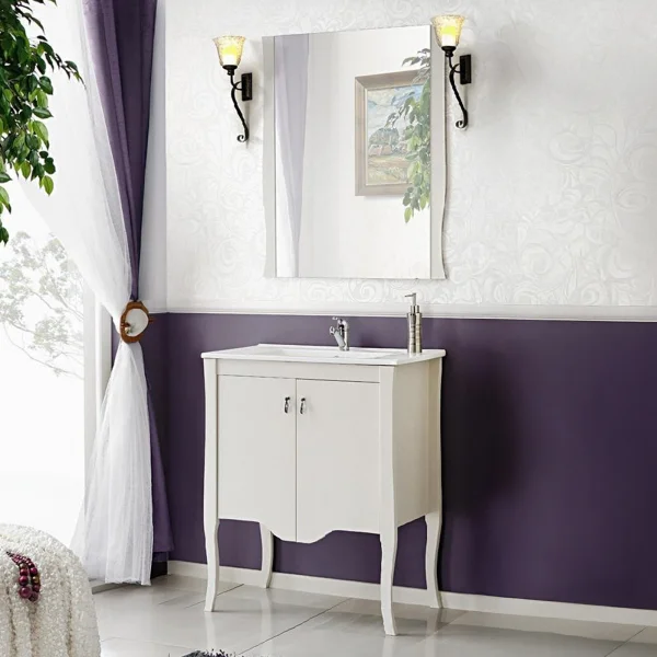 Mobile bagno classico 60cm con lavabo 2 ante bianco Brigit