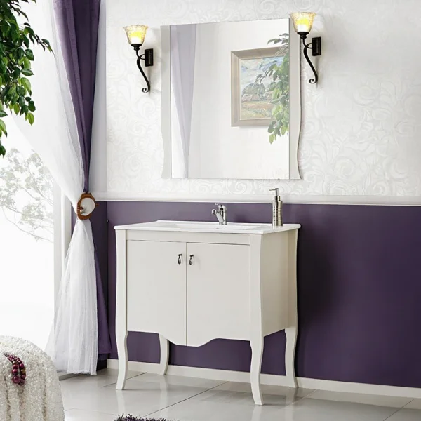 Mobile bagno classico 80cm con lavabo 2 ante bianco Brigit