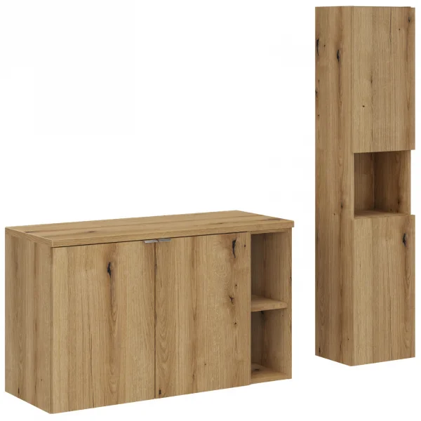 Mobile bagno sospeso 150cm con colonna rovere Rovery