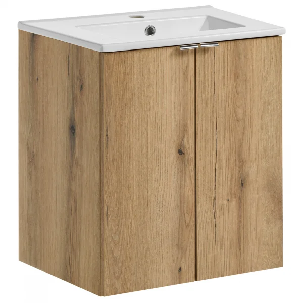 Mobile bagno sospeso 50cm 2 ante con lavabo rovere Rovery