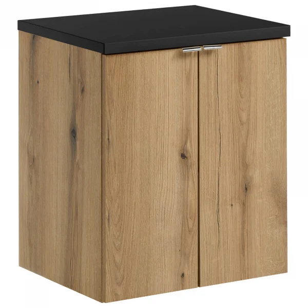 Mobile bagno sospeso 50cm 2 ante rovere nero Rovery