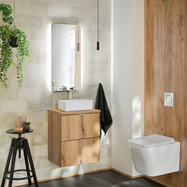 Mobile bagno sospeso 50cm 2 cassetti rovere Rovery