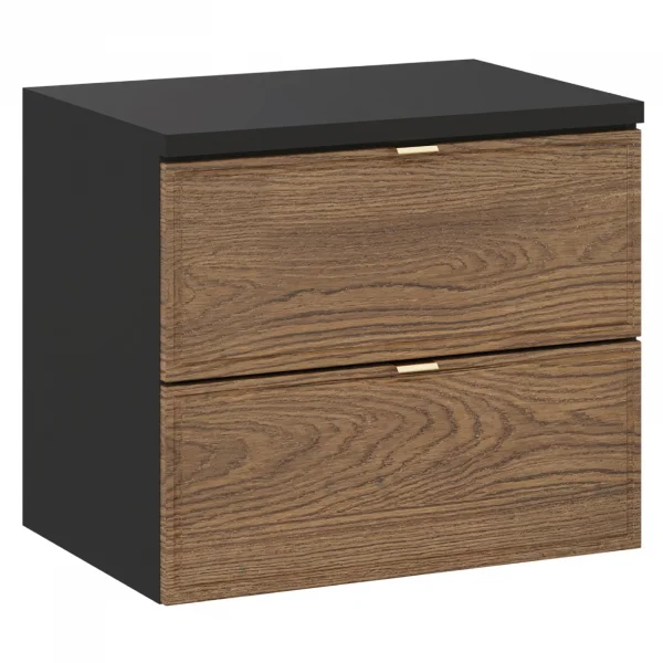 Mobile bagno sospeso 60cm 2 cassetti noce Walnuts