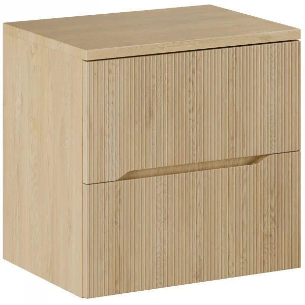 Mobile bagno sospeso 60cm cannettato 2 cassetti rovere Pretty