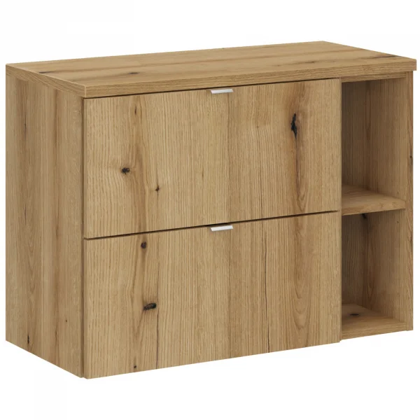Mobile bagno sospeso 80cm 2 cassetti e vani rovere Rovery