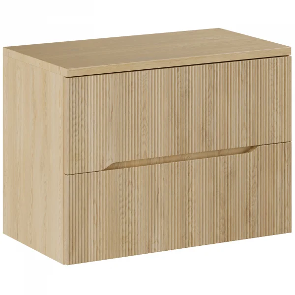 Mobile bagno sospeso 80cm cannettato 2 cassetti rovere Pretty
