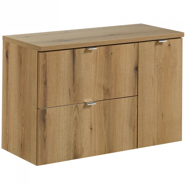 Mobile bagno sospeso 90cm 2 cassetti 1 anta rovere Rovery