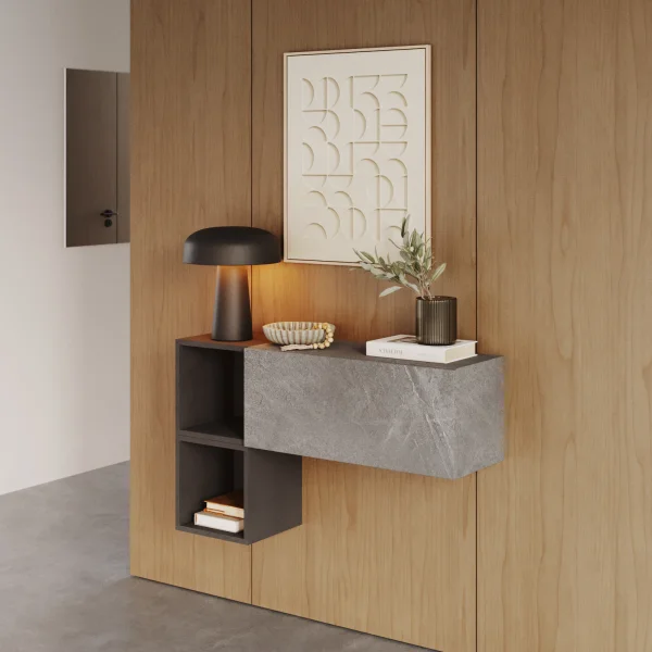 Mobile ingresso sospeso 97x56h cm antracite ossido nero Sunset 1001