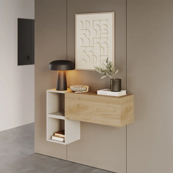 Mobile ingresso sospeso 97x56h cm grigio chiaro rovere chiaro Sunset 1001