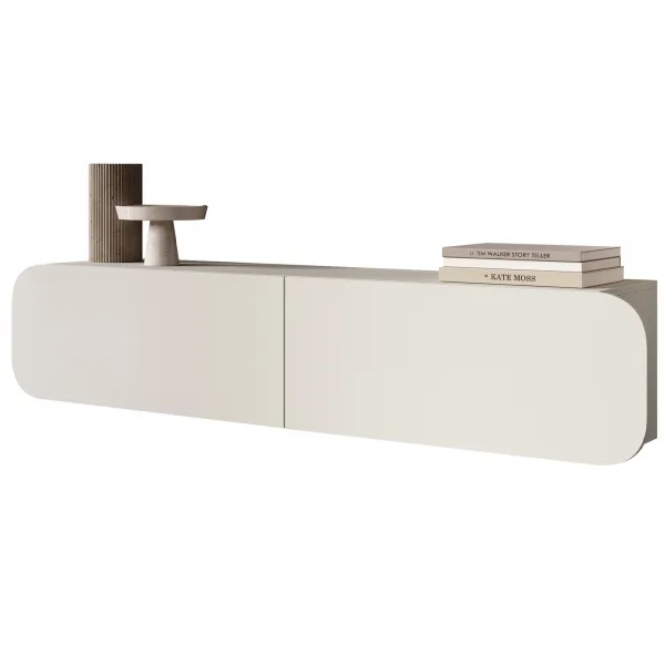 Mobile porta TV sospeso 160x34h cm 2 ante beige cashmere Volia