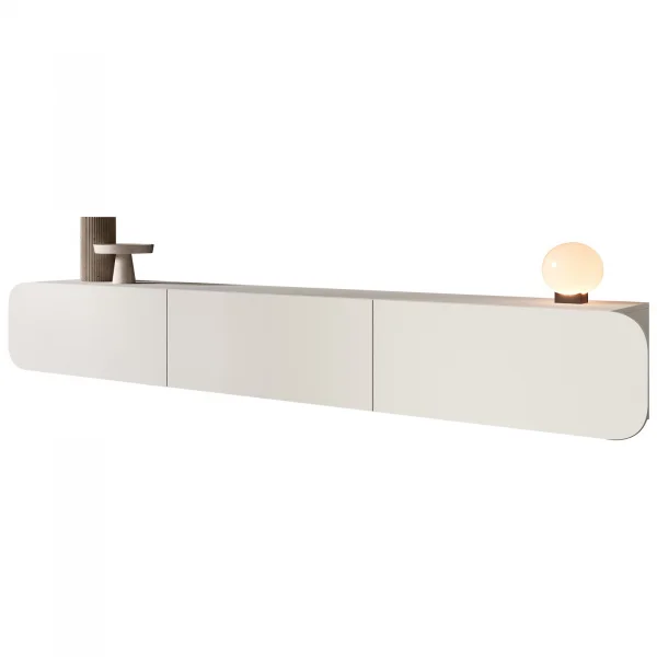 Mobile porta TV sospeso 240x34h cm 3 ante beige cashmere Volia