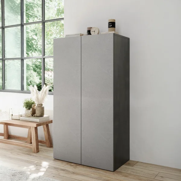 Mobile scarpiera multiuso ingresso 63x114h cm 2 ante grigio Ghisy