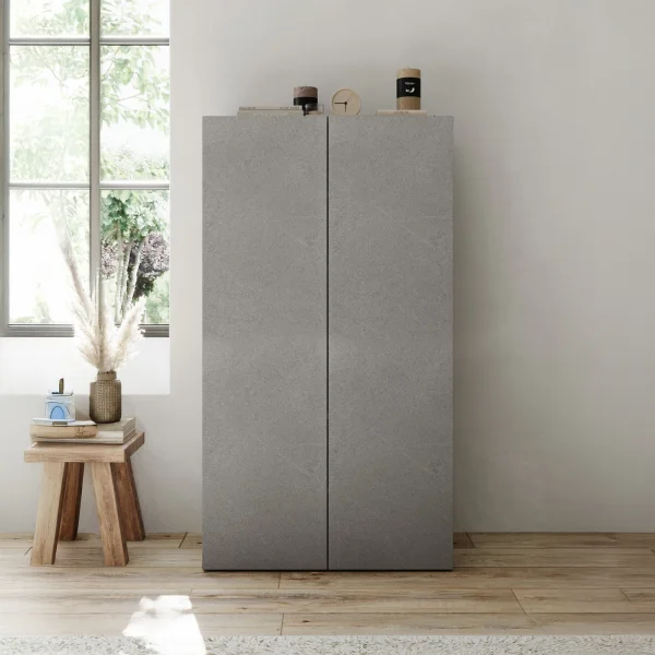 Mobile scarpiera multiuso ingresso 63x114h cm 2 ante grigio Ghisy