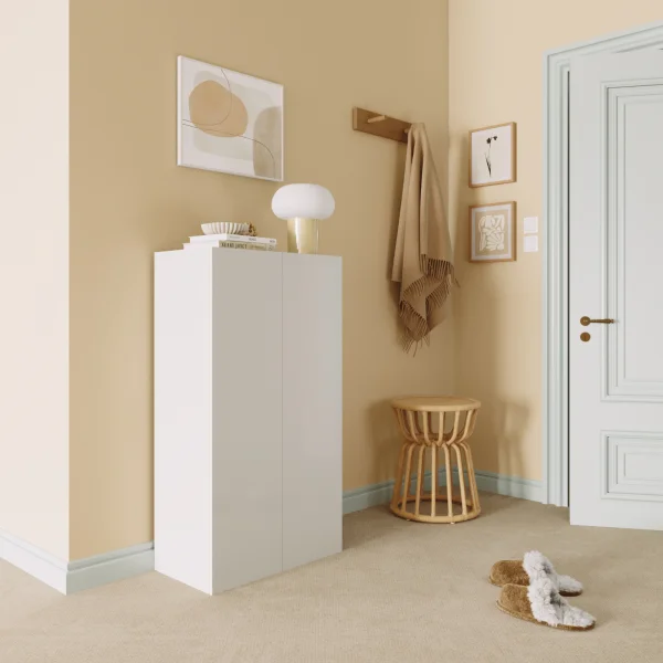 Mobile scarpiera multiuso ingresso 63x116h cm 2 ante bianco lucido Roks