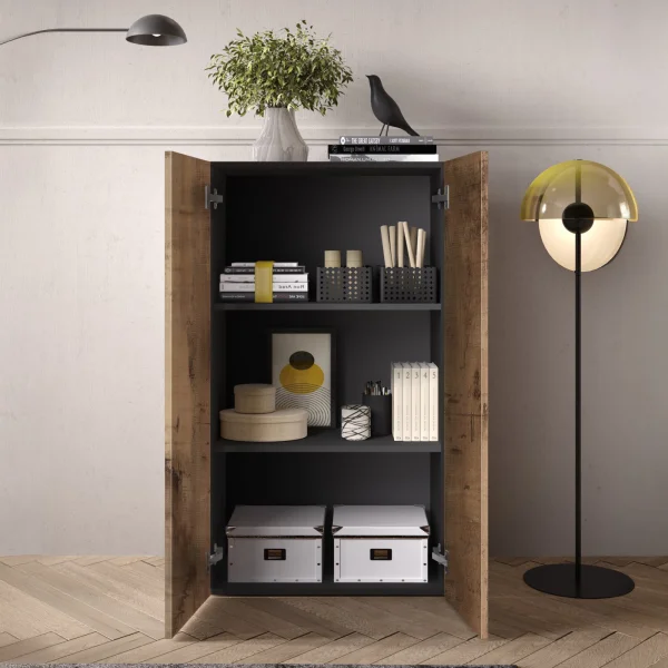Mobile ufficio multiuso 63x114h cm 2 ante nero pero Jobby