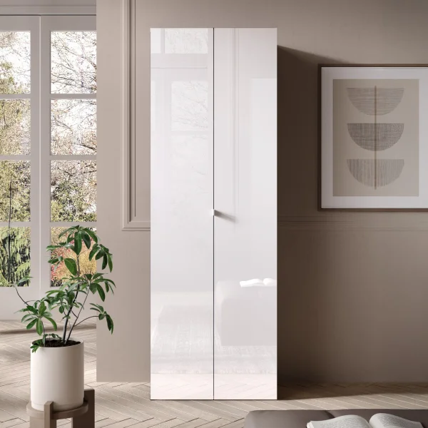 Mobile ufficio multiuso 63x184h cm 2 ante bianco lucido Jobby