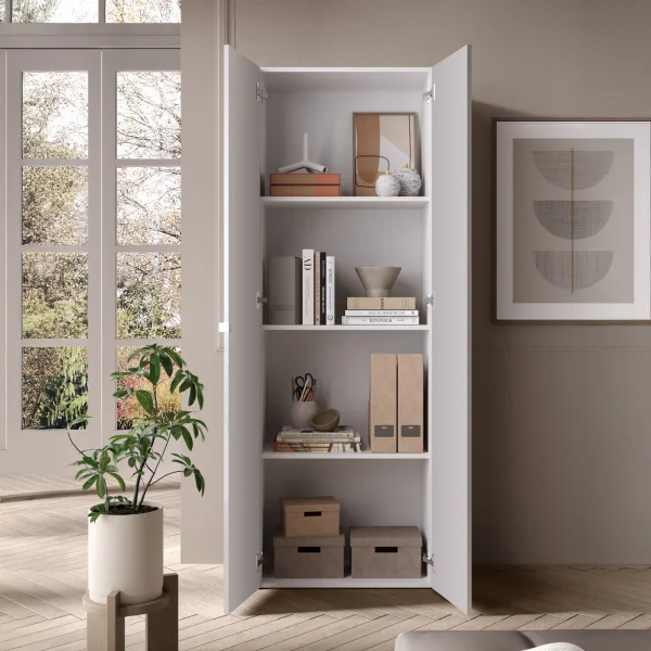 Mobile ufficio multiuso 63x184h cm 2 ante bianco lucido Jobby