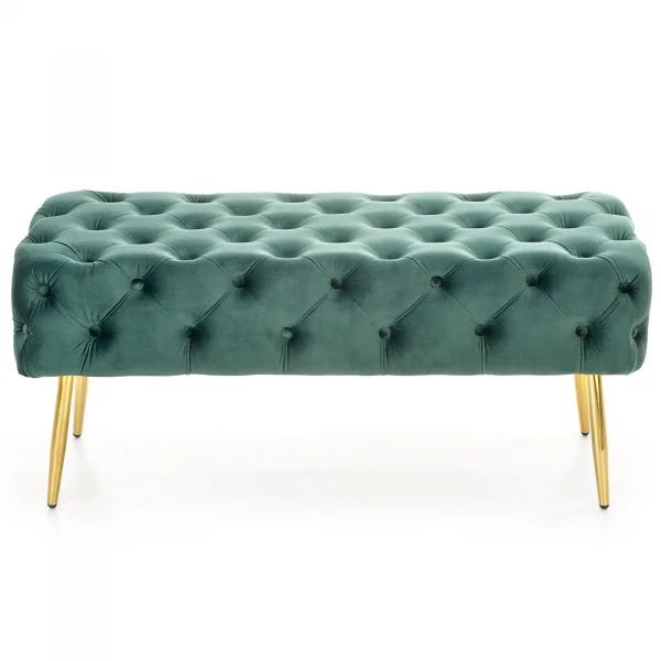 Panca moderna 100x45cm in velluto verde oro Napoleon