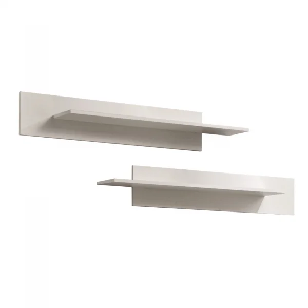 Parete attrezzata sospesa 260x170h cm con biocamino e vetrine beige cashmere Ignis Gihome®