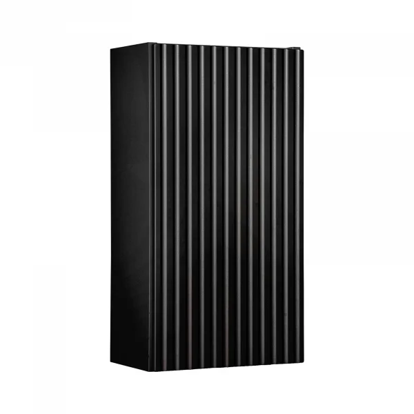 Pensile bagno sospeso 30x57h cm cannettato 1 anta nero Cleany