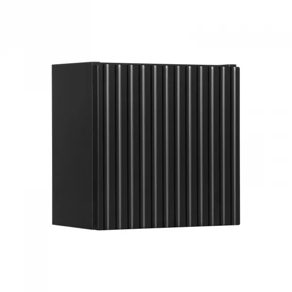 Pensile cubo bagno sospeso 30x30h cm cannettato 1 anta nero Cleany