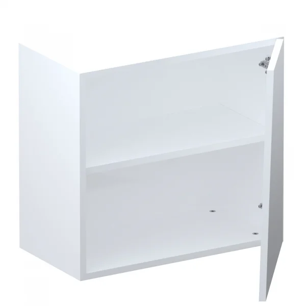 Pensile cubo sospeso 1 anta tagliata 55x50cm bianco lucido Sunset