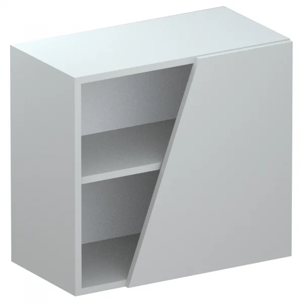 Pensile cubo sospeso 1 anta tagliata 55x50cm grigio chiaro Sunset