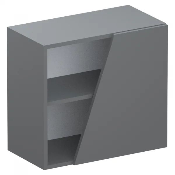 Pensile cubo sospeso 1 anta tagliata 55x50cm grigio scuro Sunset