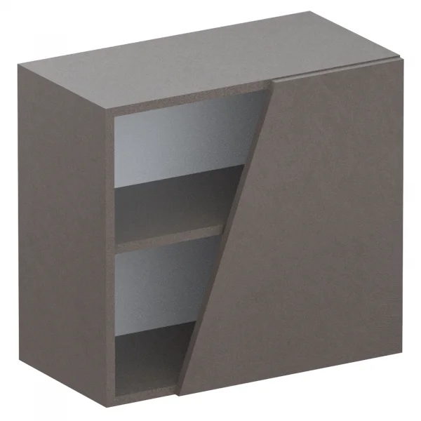 Pensile cubo sospeso 1 anta tagliata 55x50cm marrone scuro Sunset
