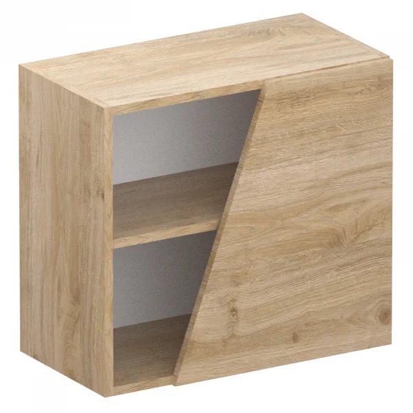 Pensile cubo sospeso 1 anta tagliata 55x50cm rovere chiaro Sunset