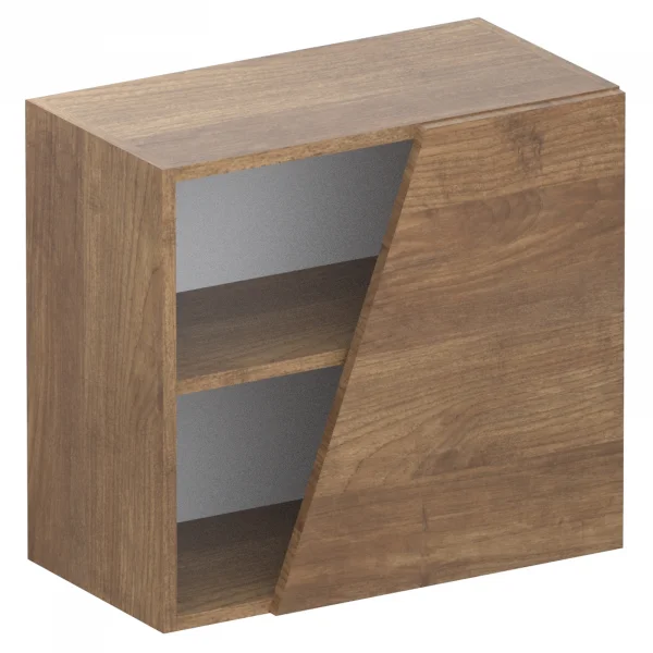 Pensile cubo sospeso 1 anta tagliata 55x50cm rovere scuro Sunset