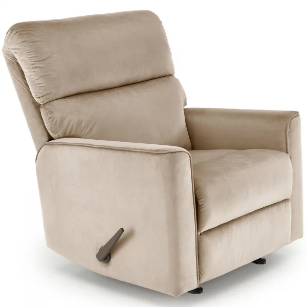 Poltrona reclinabile imbottita in tessuto beige Benuat