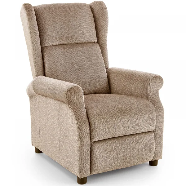 Poltrona reclinabile massaggiante imbottita in tessuto beige Elion