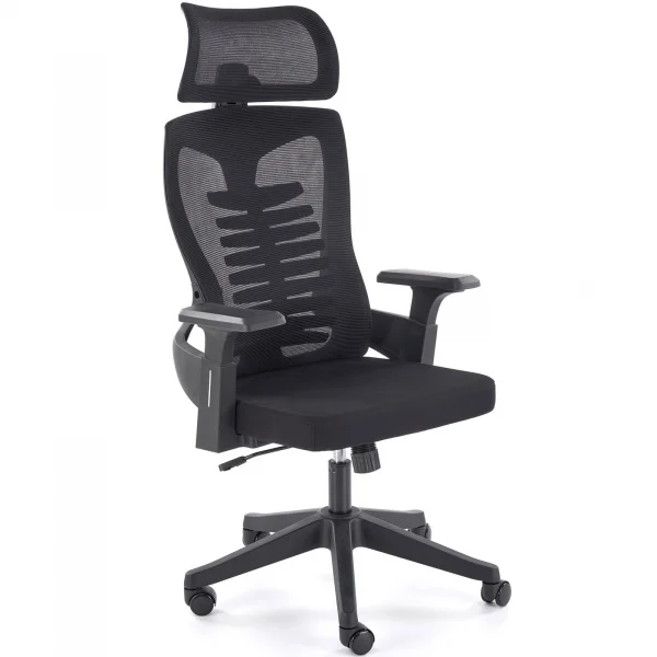 Sedia da gaming ergonomica con braccioli e ruote da ufficio nero Aristide