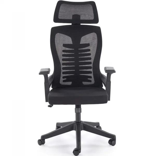 Sedia da gaming ergonomica con braccioli e ruote da ufficio nero Aristide