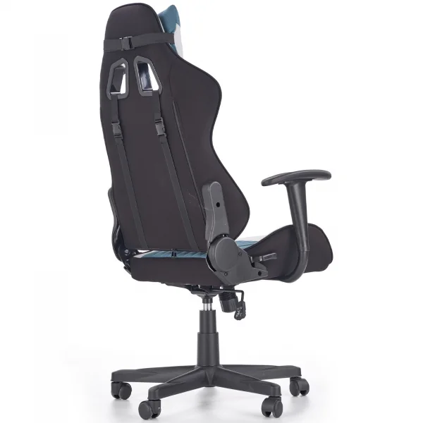 Sedia da gaming con ruote e braccioli da ufficio grigio turchese Amaranta