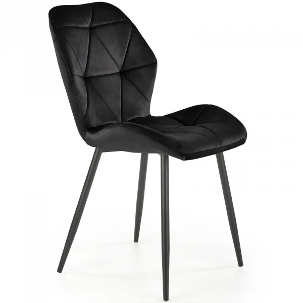 Sedia da pranzo in tessuto moderna nero Cotton