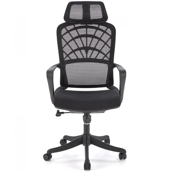 Sedia da ufficio con braccioli e ruote regolabile nero Obsidian